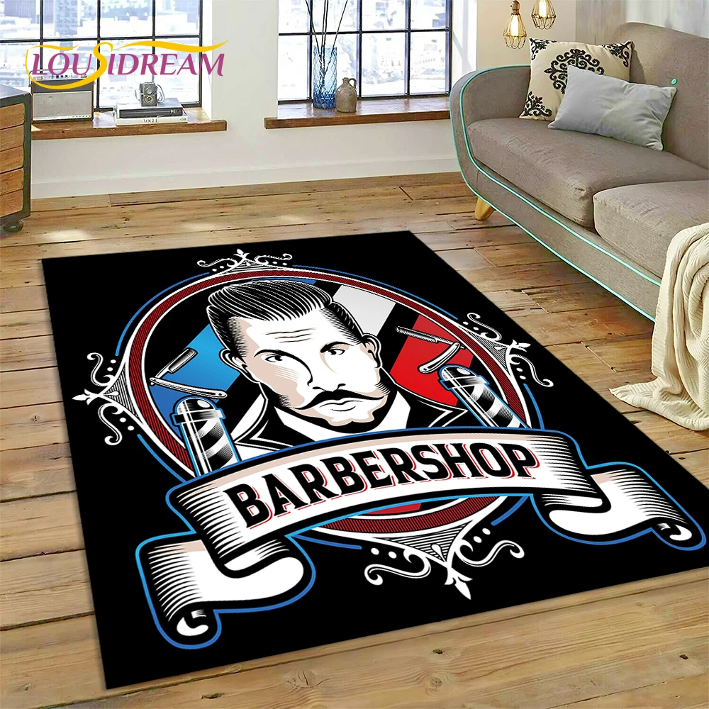 Commercial Printing Logo - Moda barbeiro logotipo crânio vintage tapete