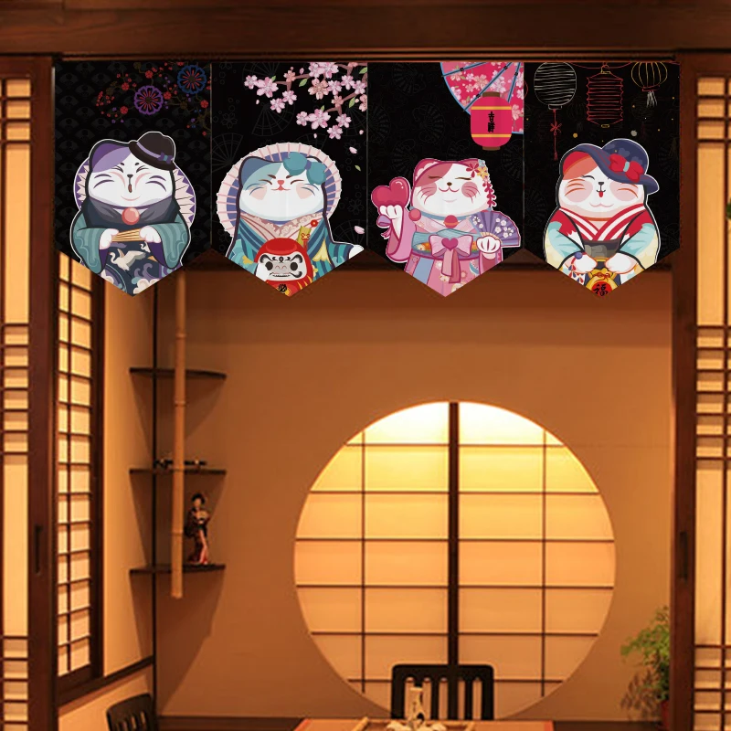 Commercial Printing Rates - Japonês Lucky Cat Partition Curto Bandeira